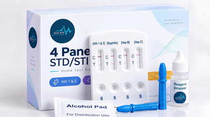 4 Panel STD/STI Test Kit box with test cassette and accessories