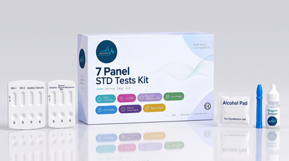 7 Panel STD Test Kit box with test cassettes and accessories